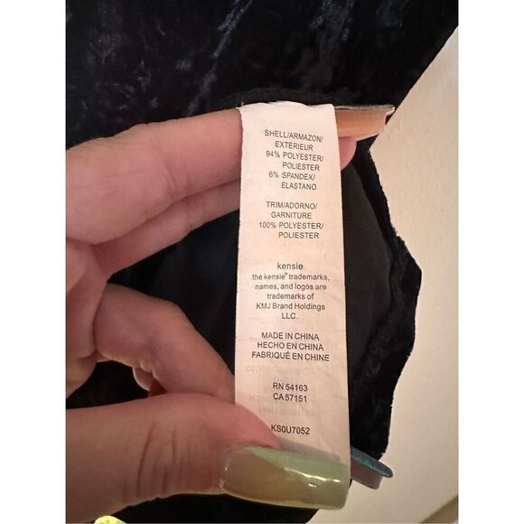 Kensie Small Mini Black Body-con Crushed Velvet Slip Dress - Picture 4 of 6